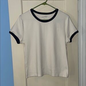 Universal Thread White Tee with Black Collar